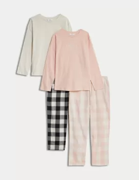 2pk Pure Cotton Check Pyjamas