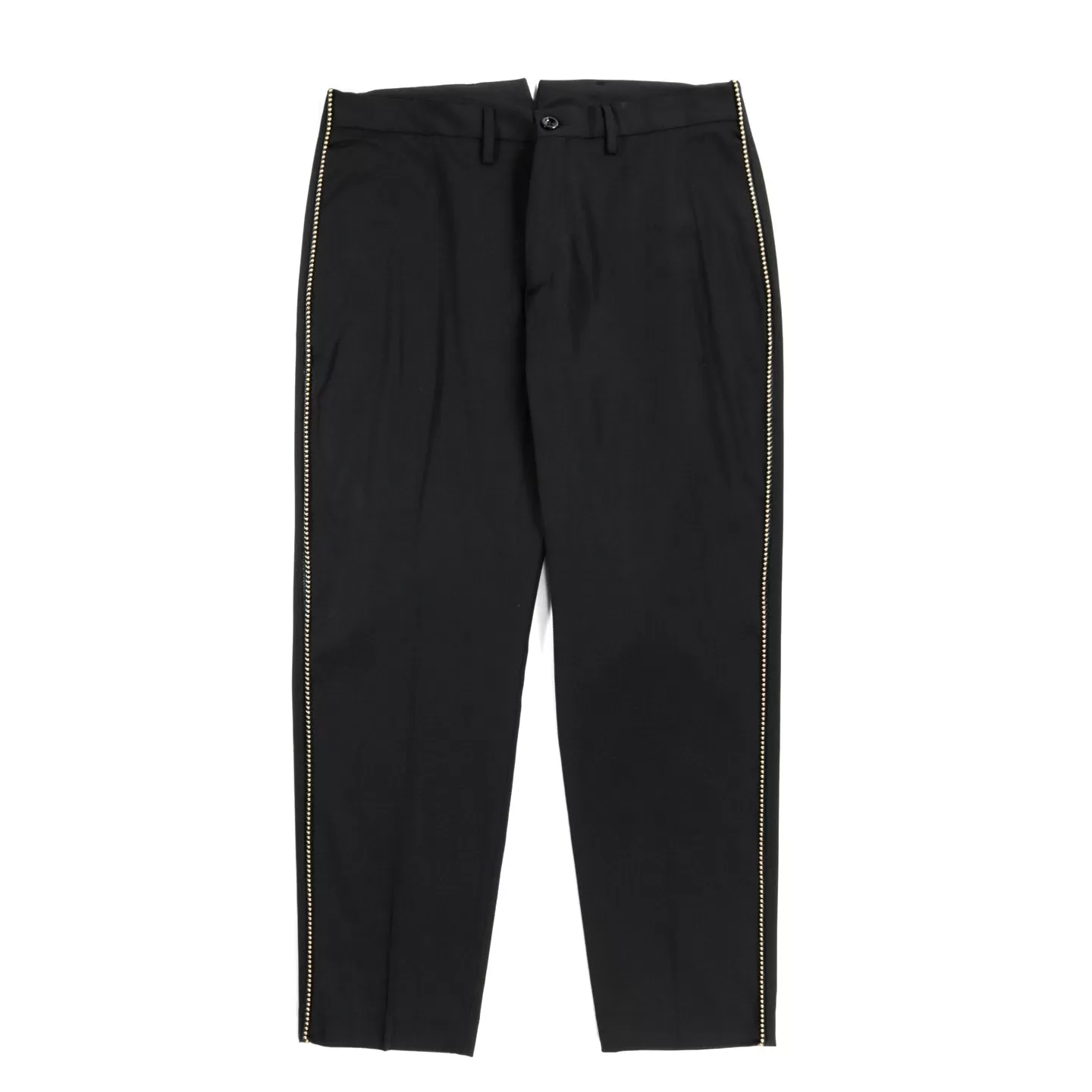 4SDESIGNS H.SARTORIAL PANT BLACK PC TWILL LEATHER STUD PIPING