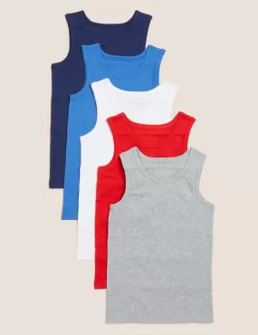 5pk Pure Cotton Vests