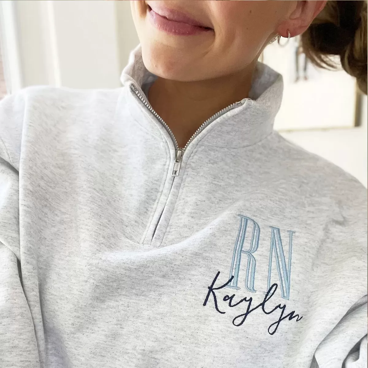 995M | Personalized 1/4 zip  Sweatshirt with Tall Certification  - Unisex Sizing