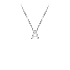 9K White Gold 'A' Initial Adjustable Letter Necklace 38/43cm