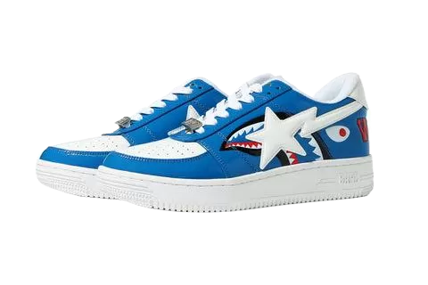 A Bathing Ape Bapesta Low 'Color Block Shark Blue'