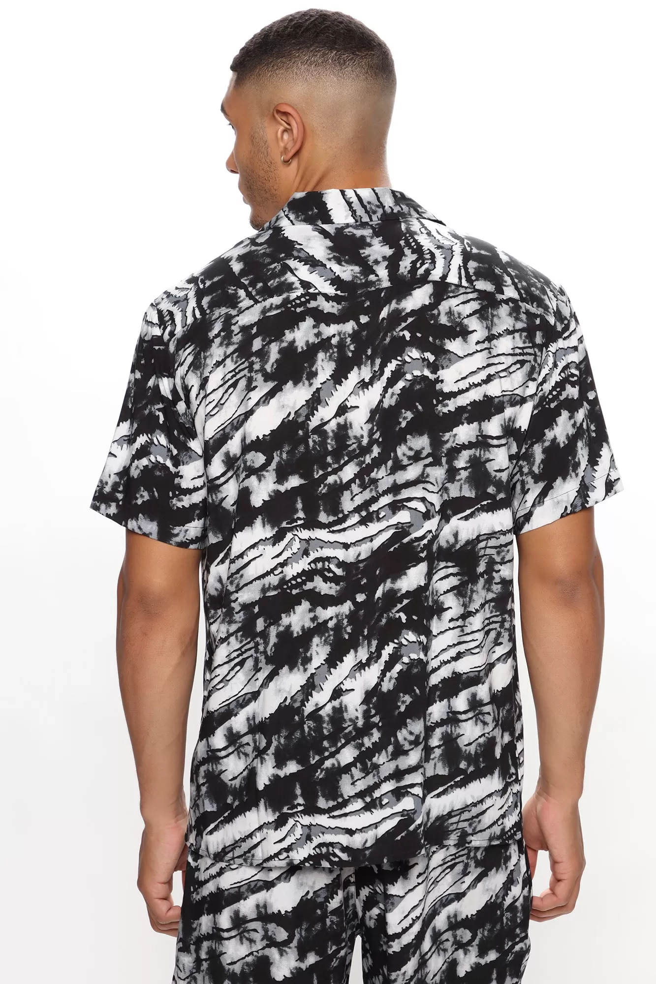 A Bit Much Short Sleeve Woven Top - Black/White