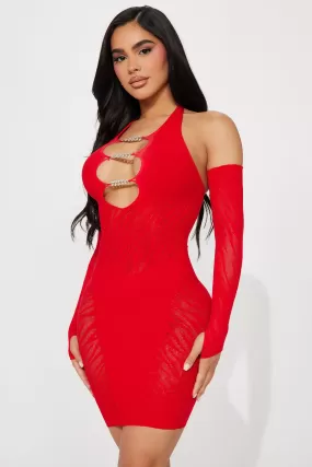 A Dime Piece Seamless Mini Dress - Red