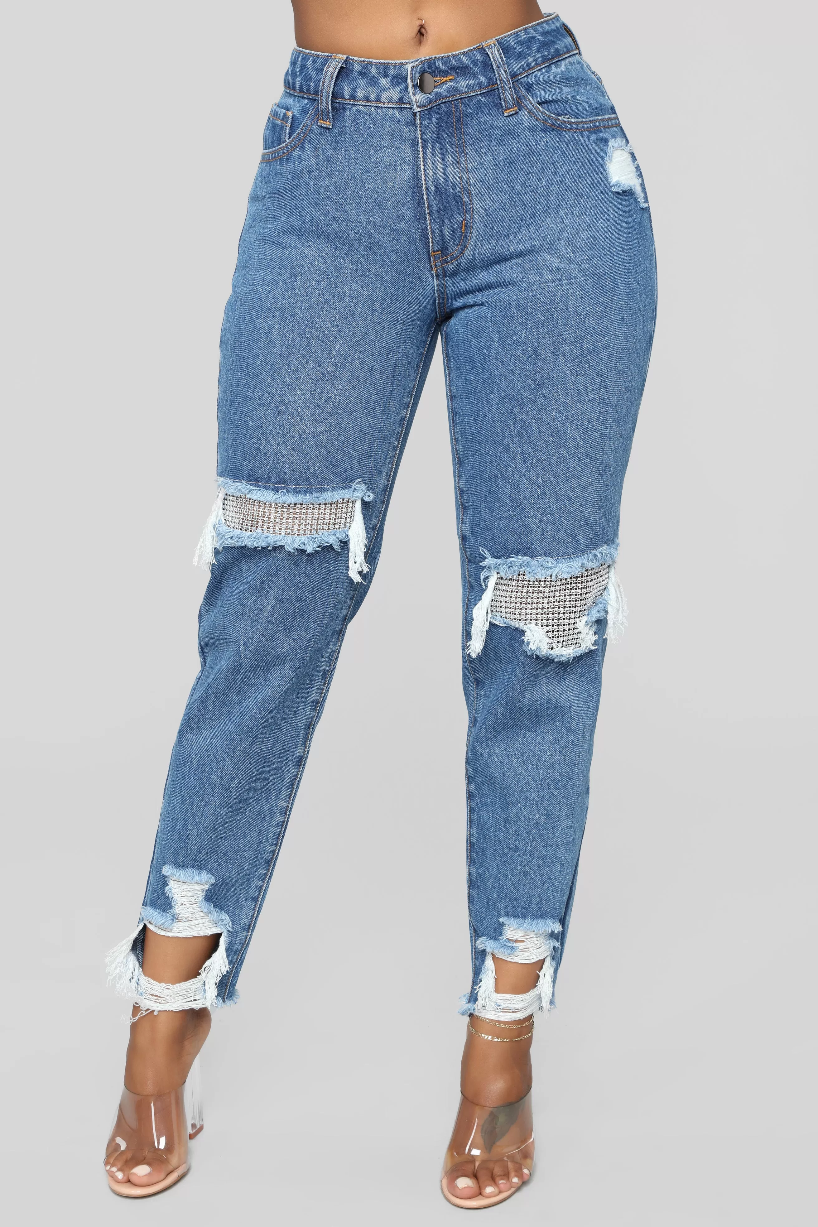 A Girl's Best Friend Boyfriend Jeans - Medium Blue Wash