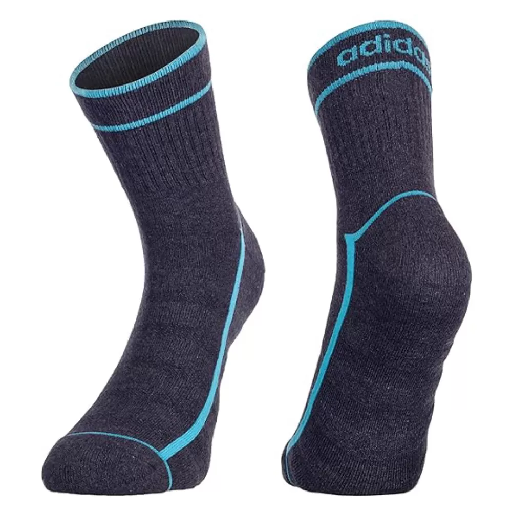 Adidas Men's Terry Ankle Socks (Black/Anthra Melange/Wild Teal)