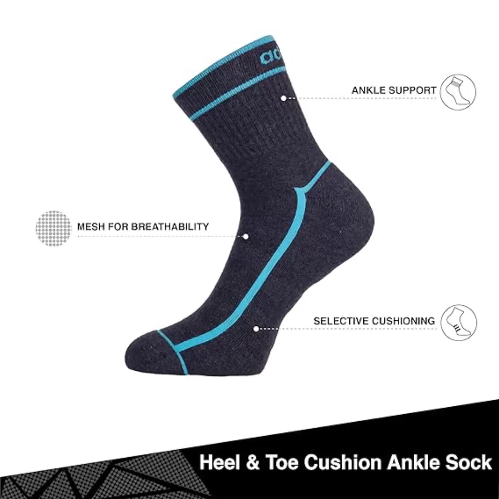 Adidas Men's Terry Ankle Socks (Black/Anthra Melange/Wild Teal)