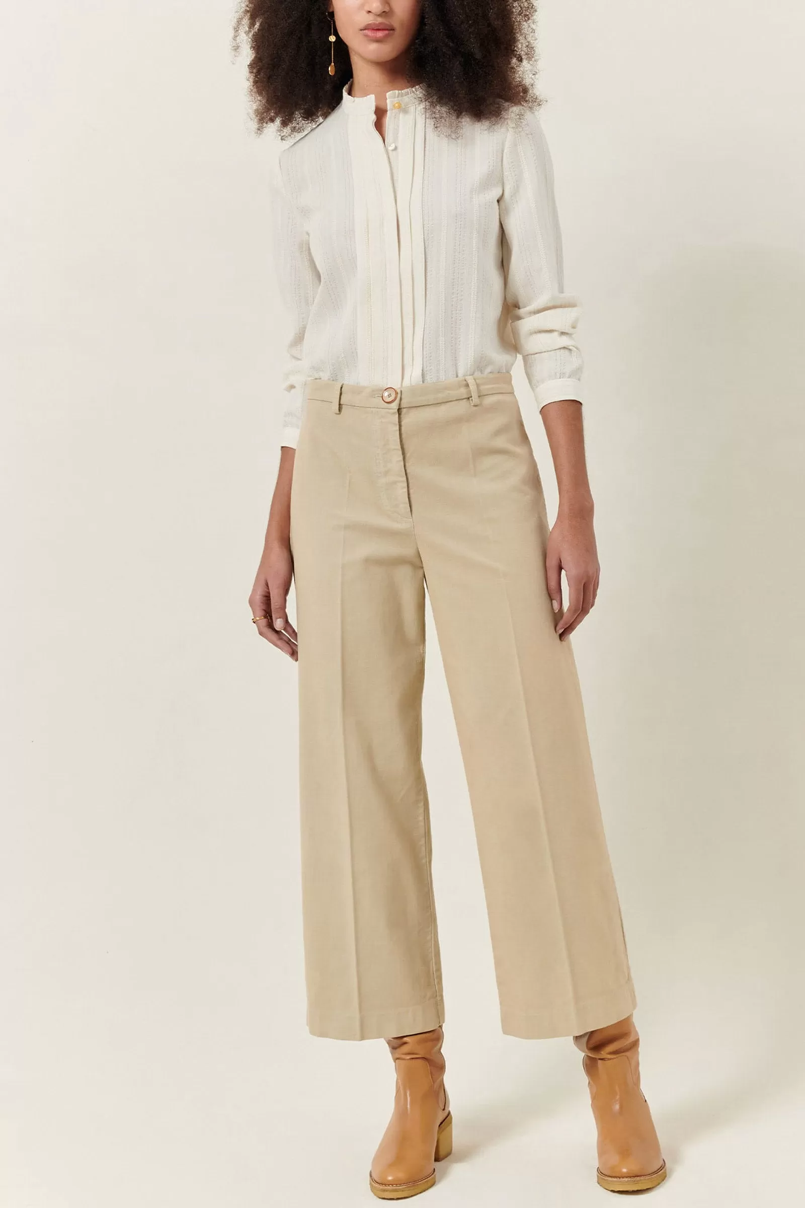 Alberpeach Cotton-Blended Pants