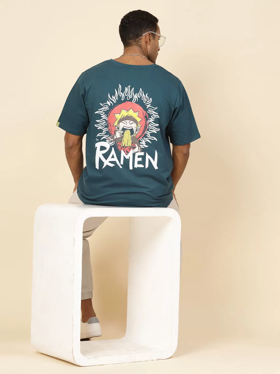 Anime Ramen Print Oversized T-Shirt