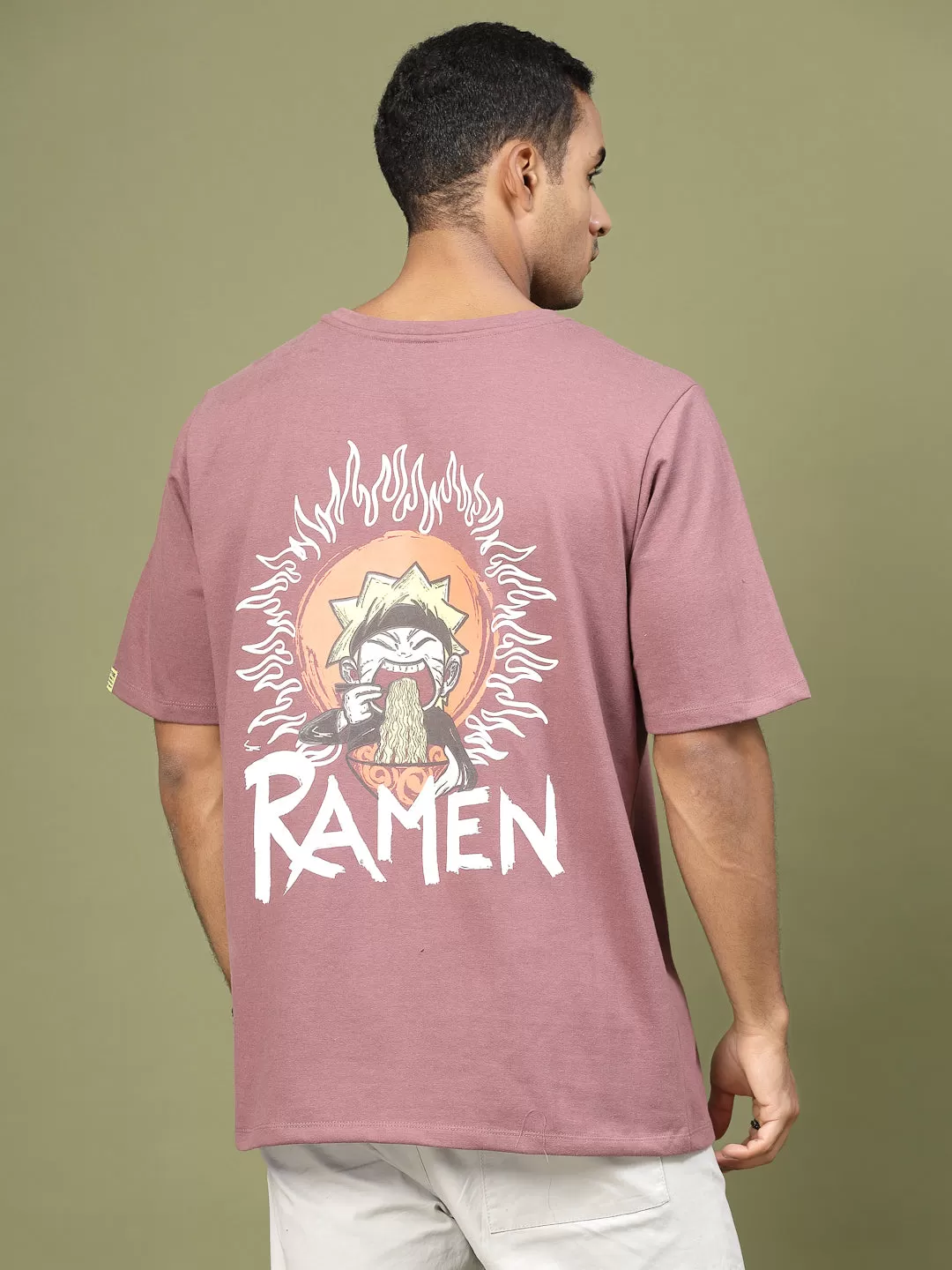 Anime Ramen Print Oversized T-Shirt