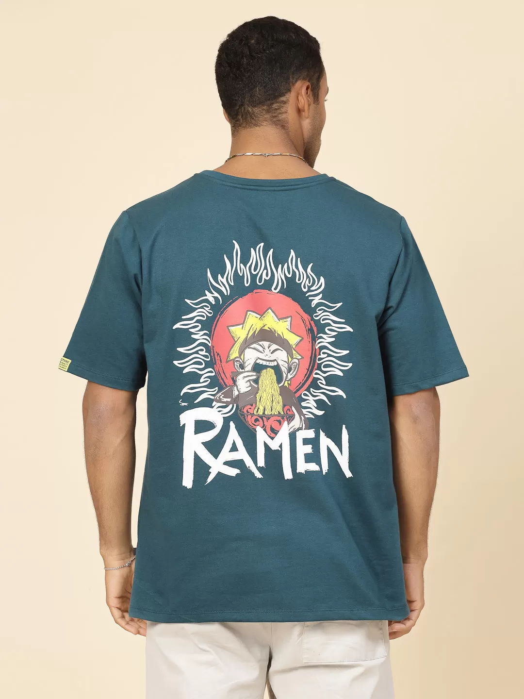 Anime Ramen Print Oversized T-Shirt