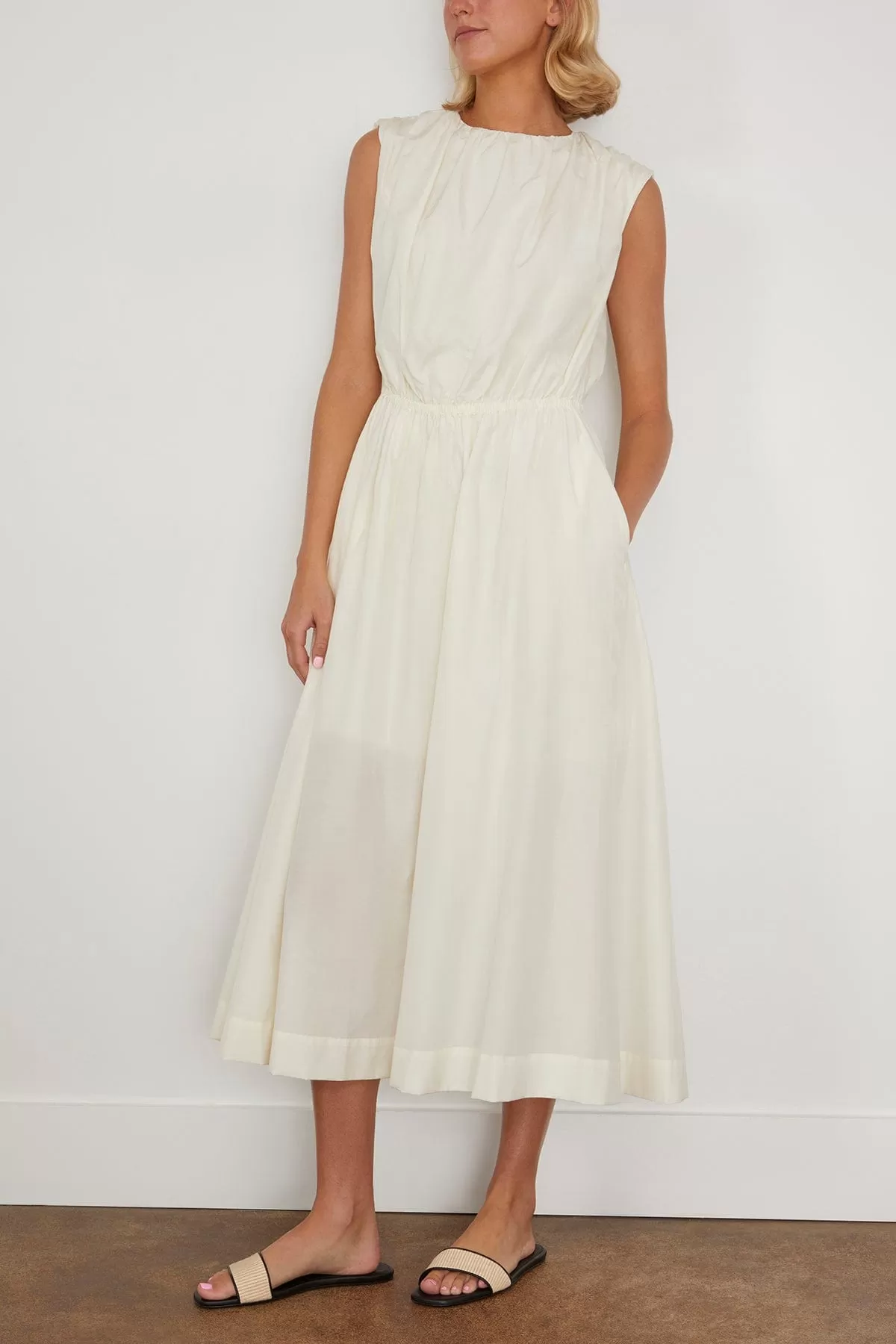 Aphrodite Long Sleeveless Dress in Ivory