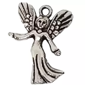 AVBeads Bulk Faith Religious Charms Angel Charms Silver 25mm x 20mm Metal Charms 100pcs