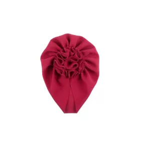 Baby Bobble Knot Turban in Cherry