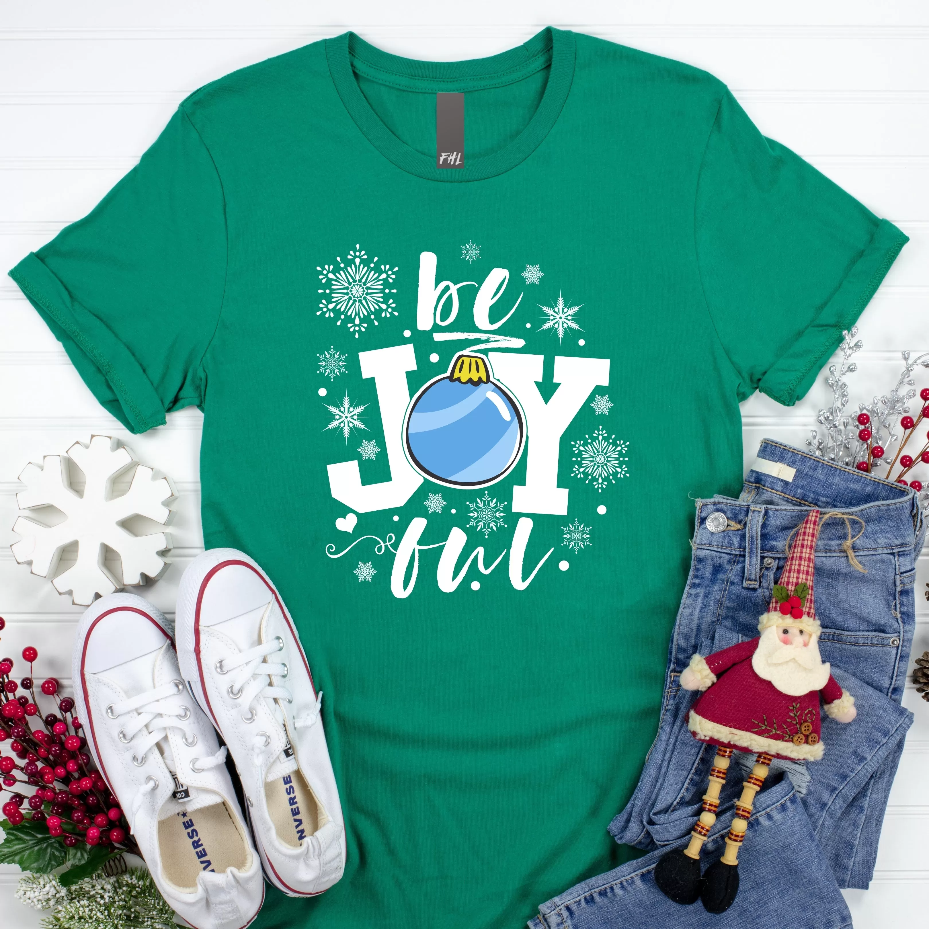 be Joyful Ornament Snowflakes T-Shirt