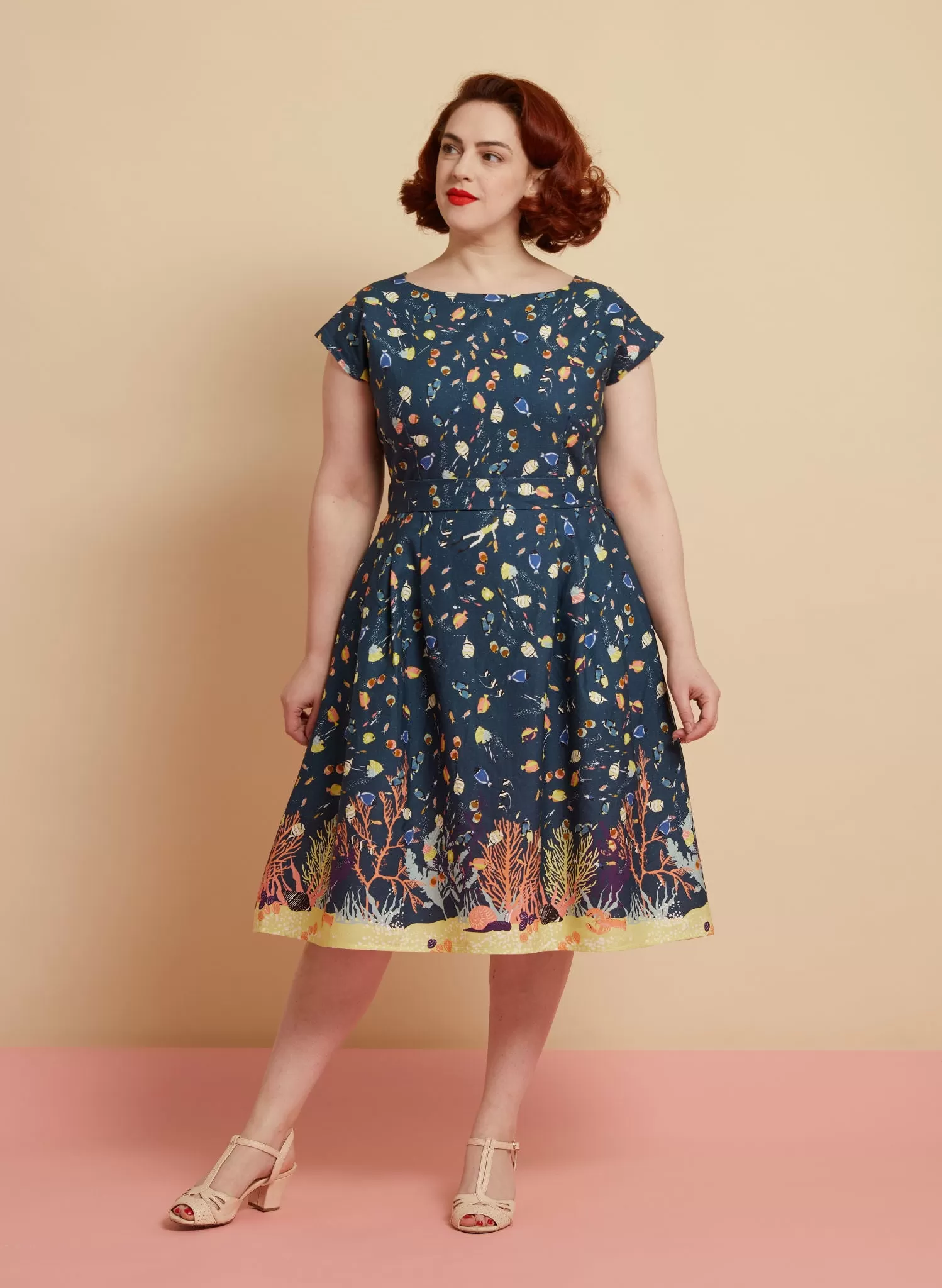 Beatrice Dress - Teal Under The Sea