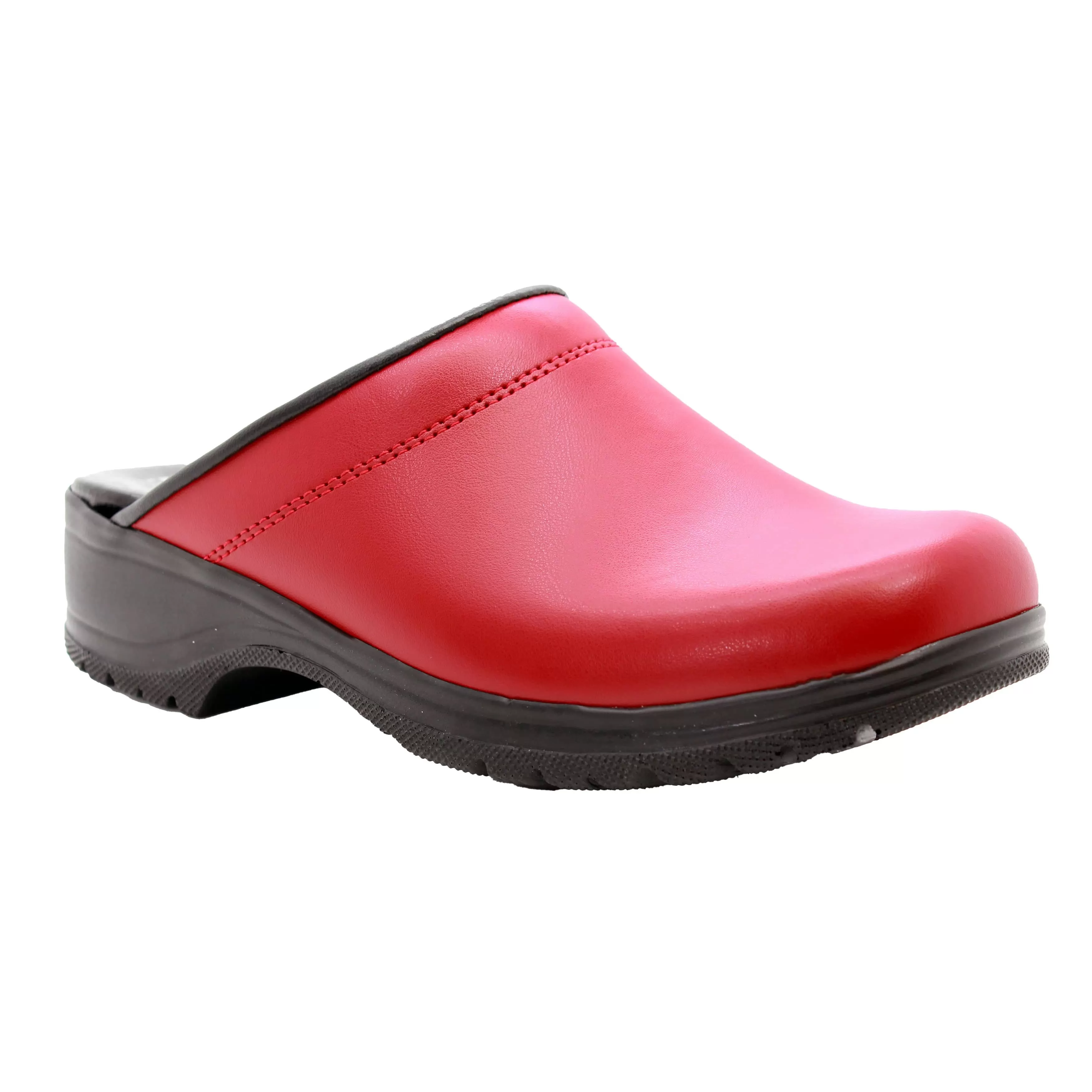 BJORK Flex Pro Open Back Red Leather Clogs- CLOSEOUT