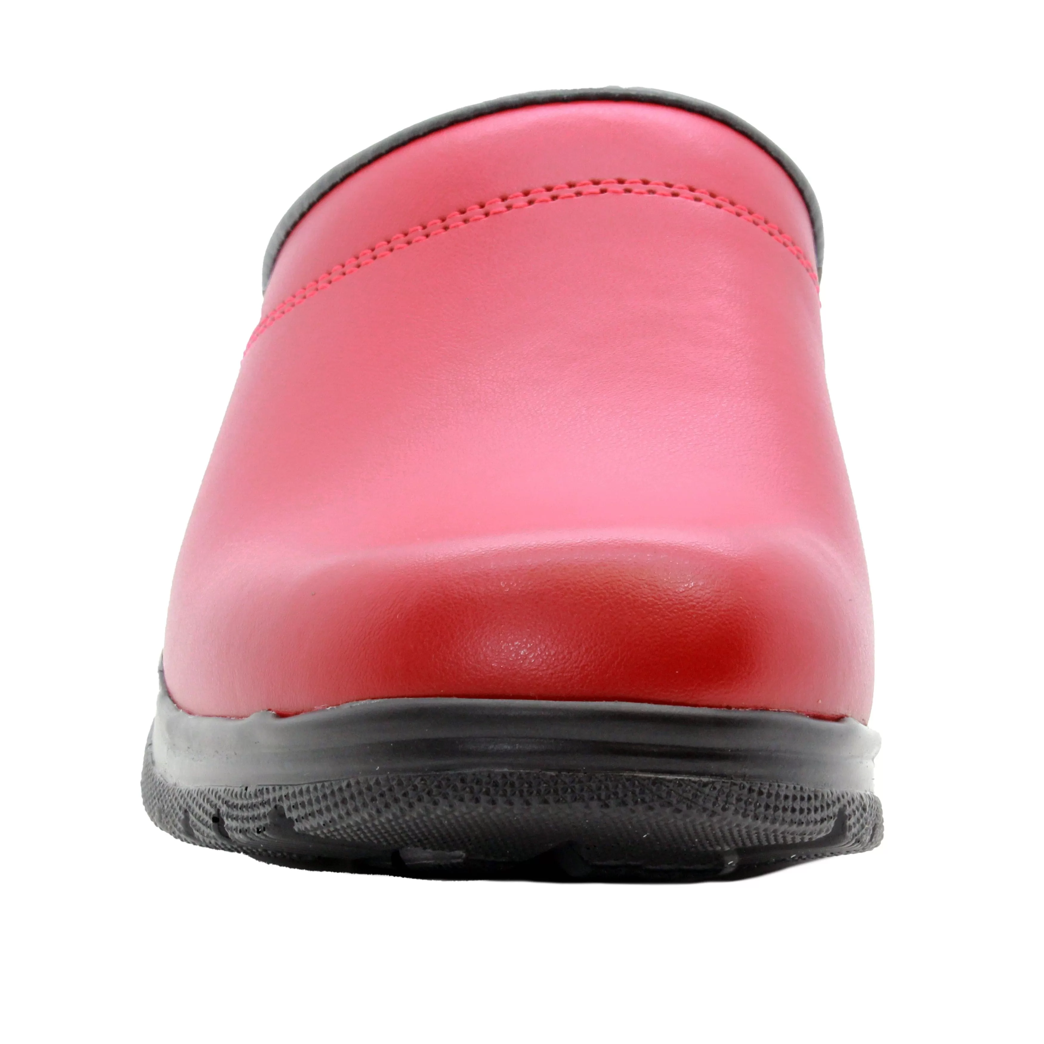 BJORK Flex Pro Open Back Red Leather Clogs- CLOSEOUT