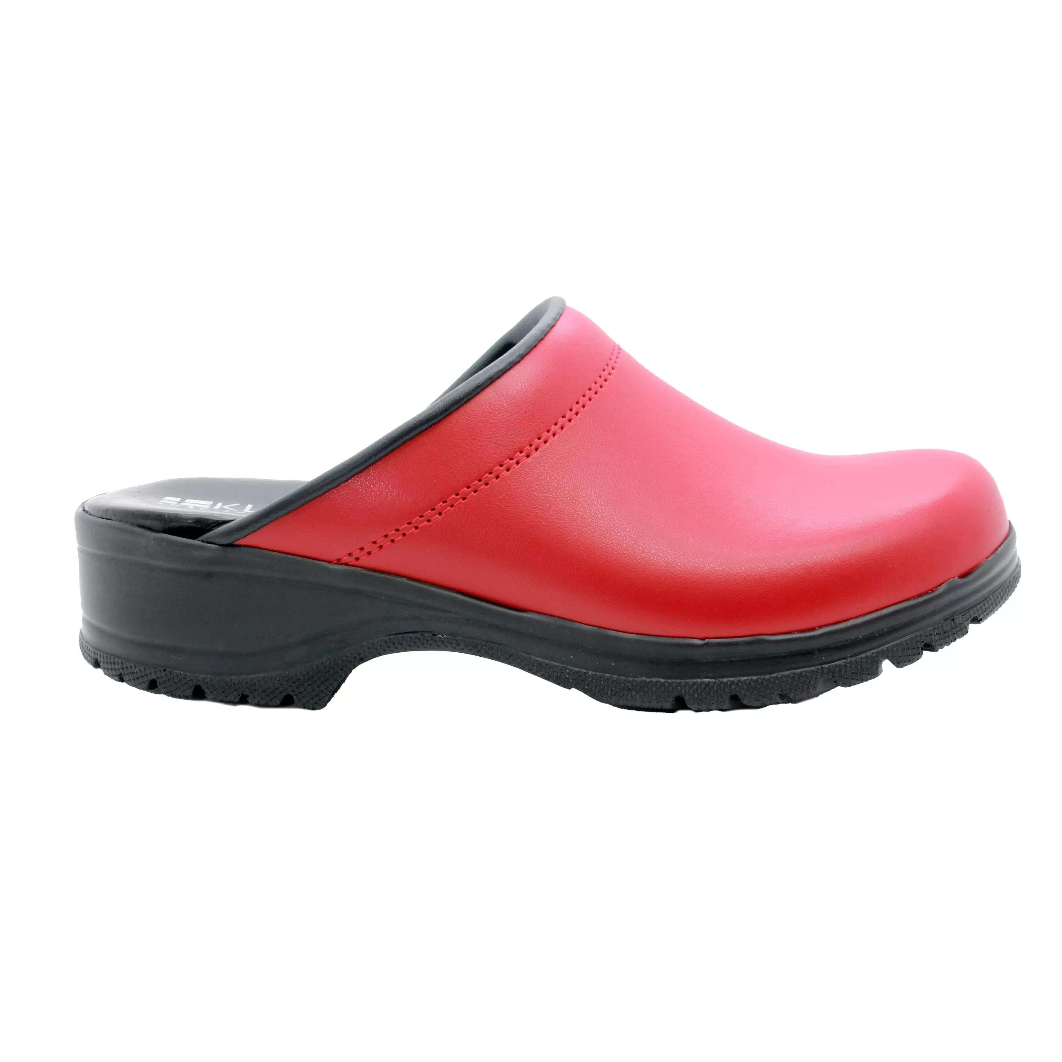 BJORK Flex Pro Open Back Red Leather Clogs- CLOSEOUT