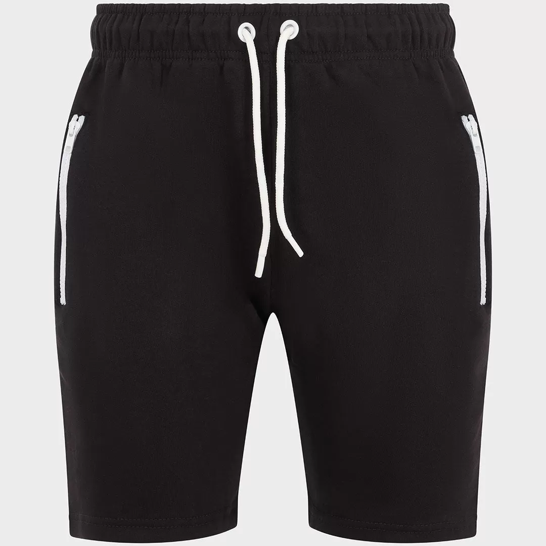 Black 2 Pocket Zip Shorts