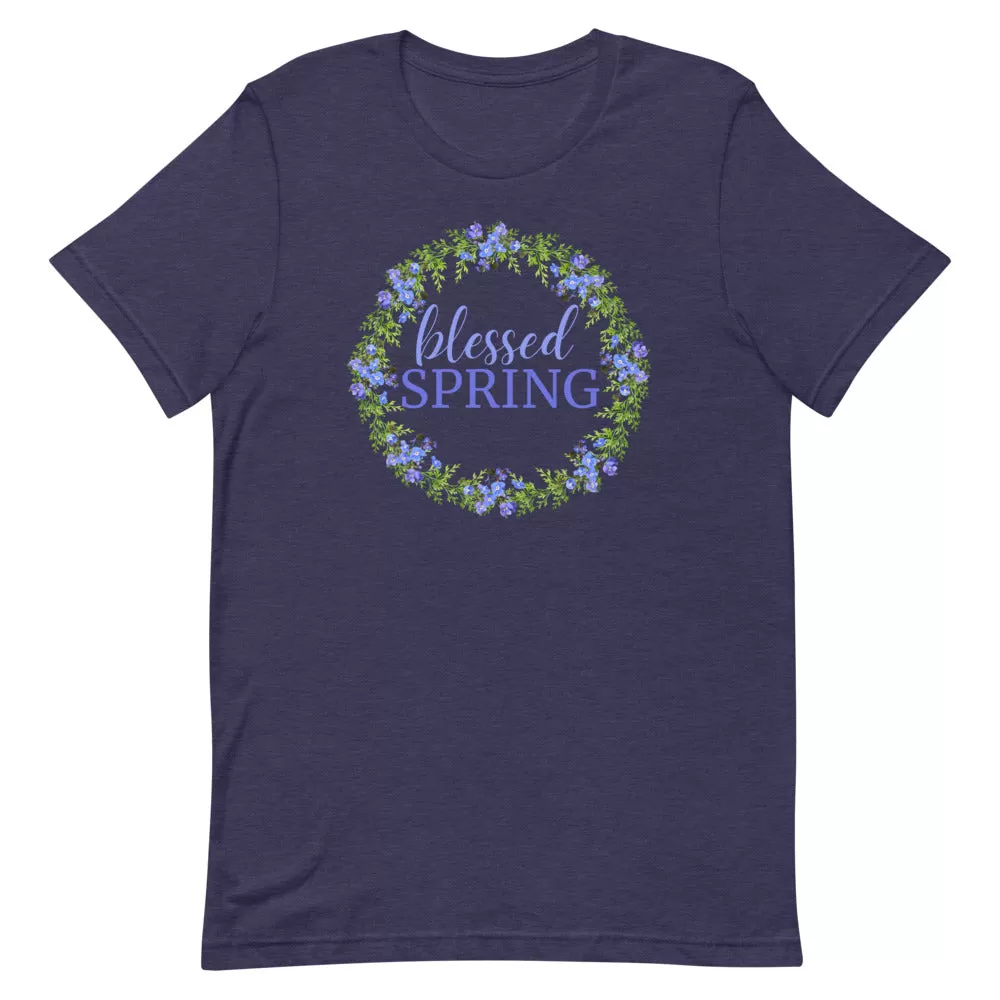 blessed SPRING Floral Wreath T-Shirt (Dark Colors)