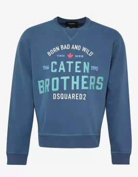 Blue Caten Brothers Print Sweatshirt