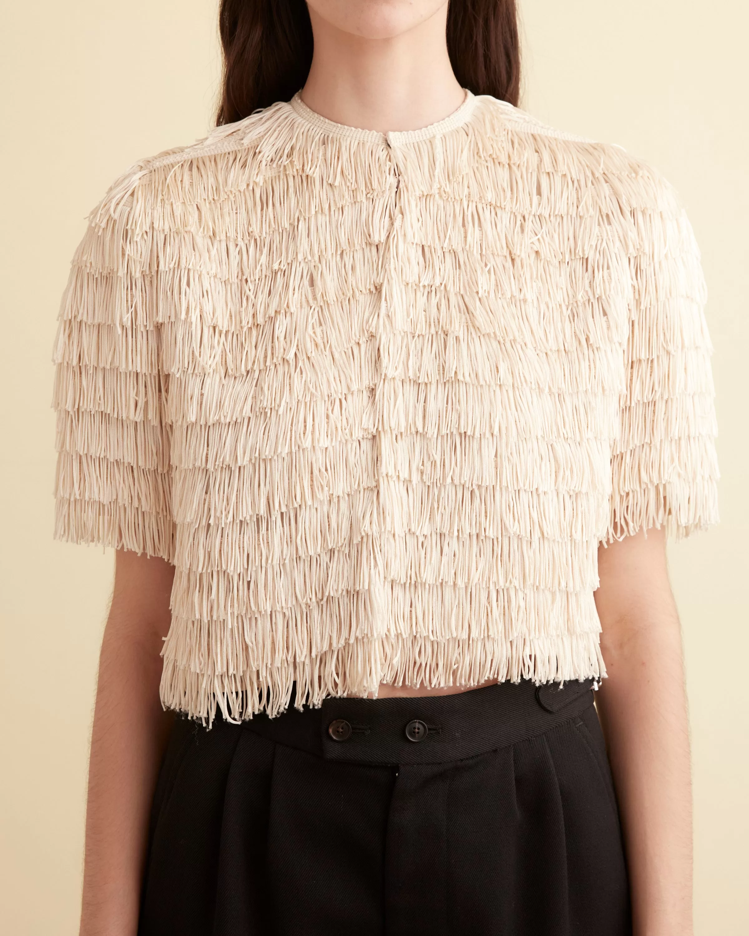 Bombard Fringe Top - Cream