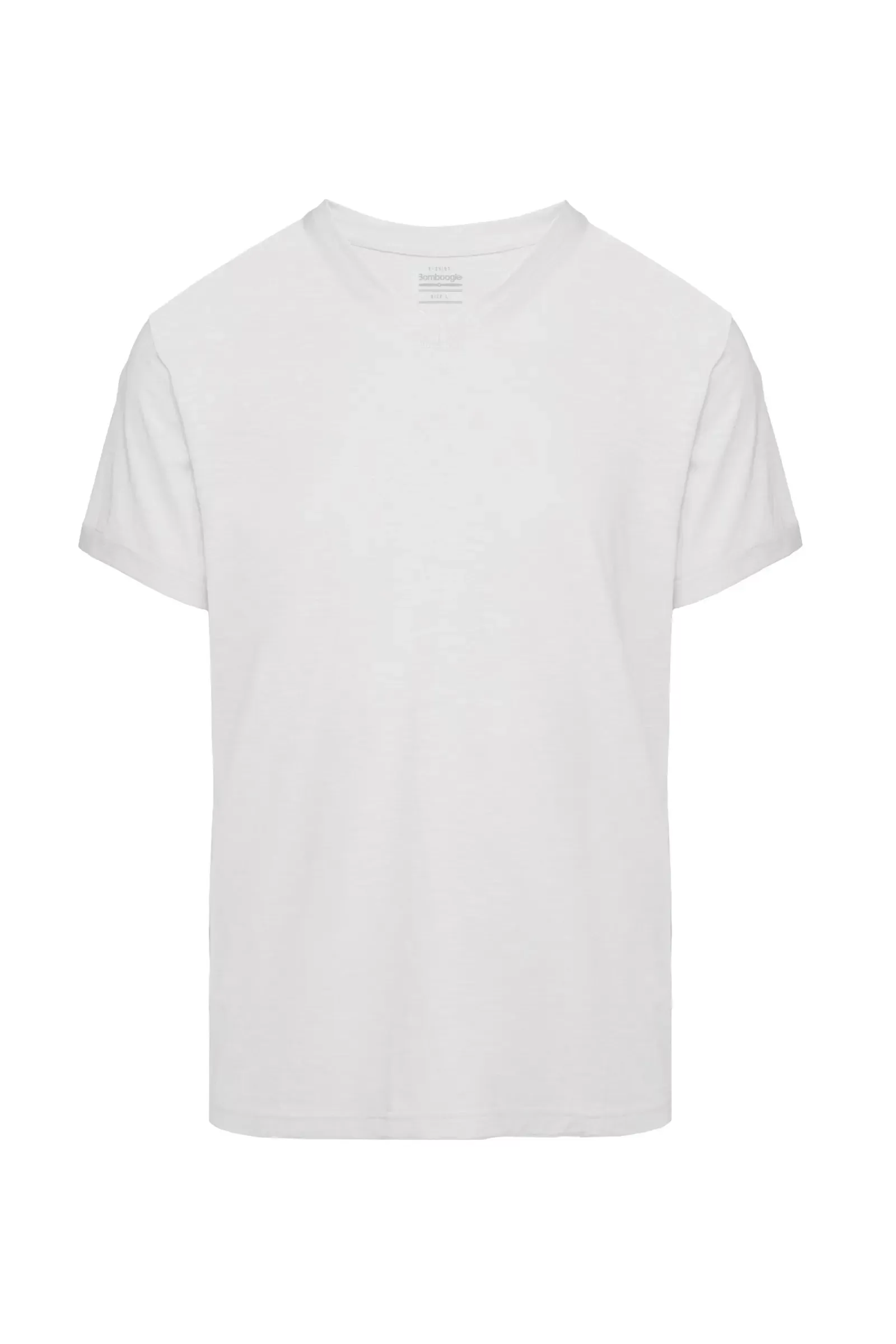 Bomboogie Men's cotton t-shirt with V-neck in slub jersey TM7904TJSSG 00 optical white