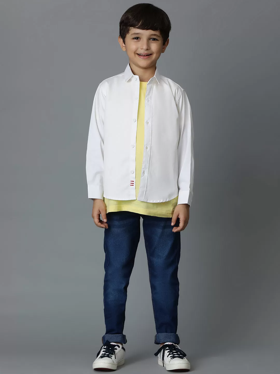 Boys White Cotton Shirt