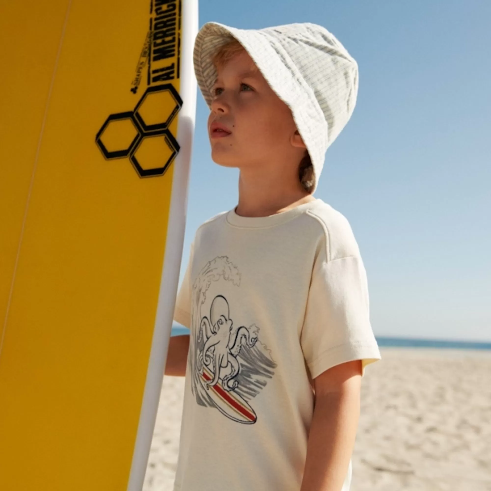 Bucket Hat Alec - aquablue stripe