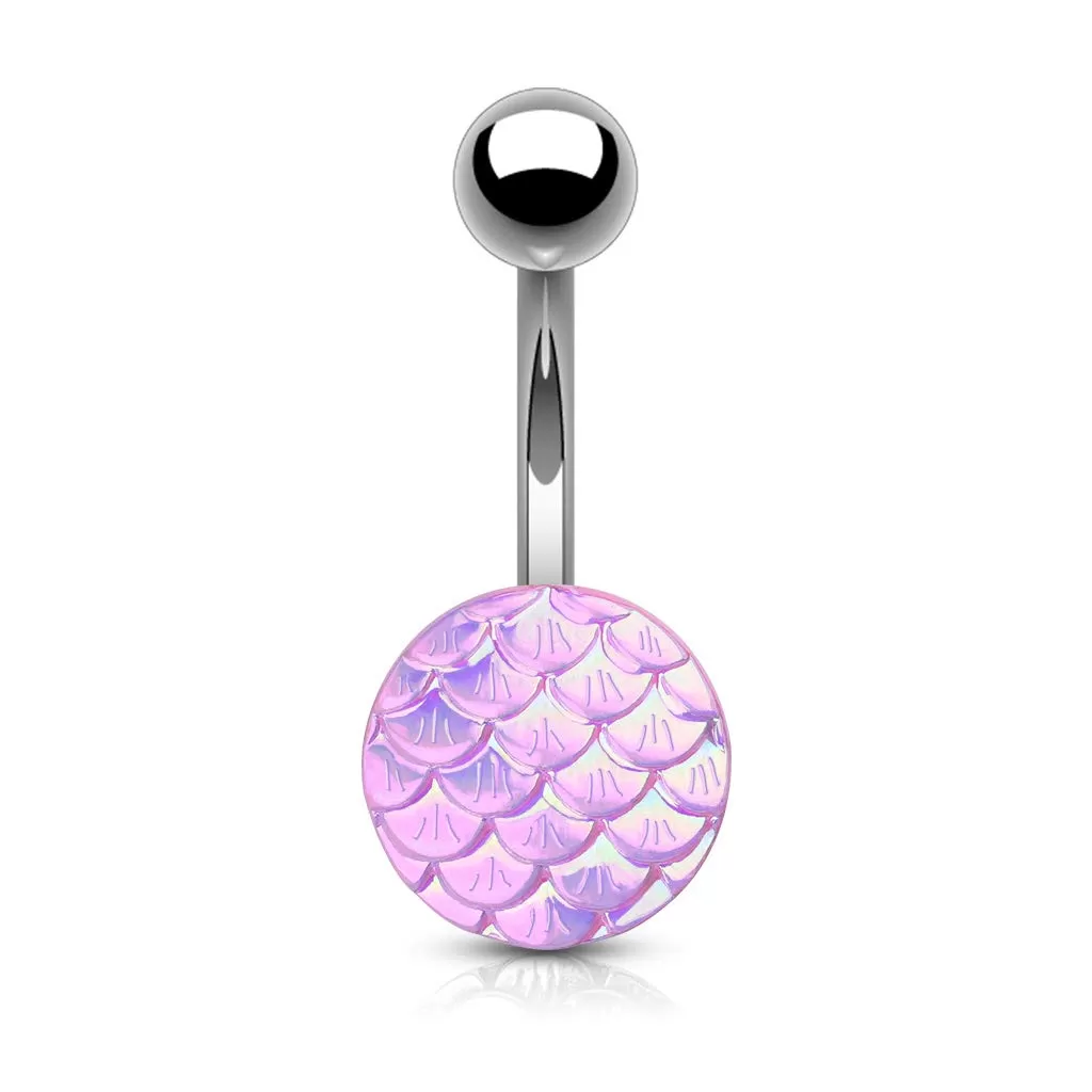 Casted Steel Fish Scale 316L Surgical Steel WildKlass Belly Button Navel Rings