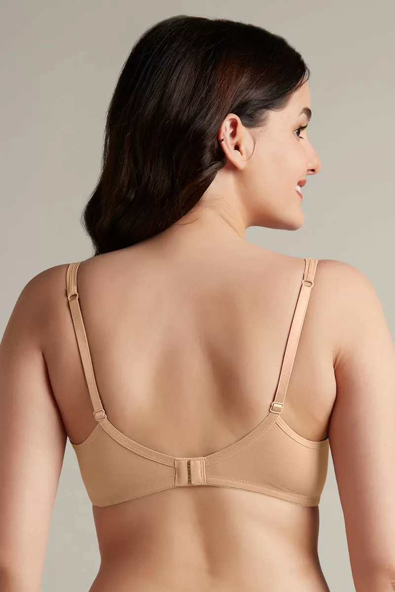 Chic Comfort Non-Padded and Non-Wired Cotton Bra - Sandalwood