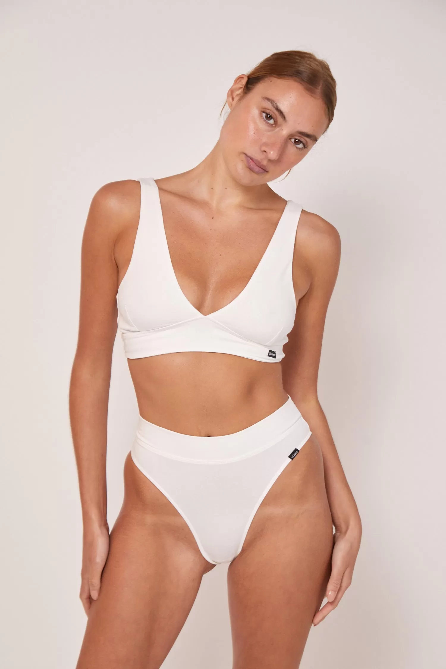 CHLOE ORGANIC COTTON HIGH CUT BRIEF - IVORY