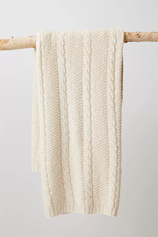 Classic Cotton Cable Throw Blanket