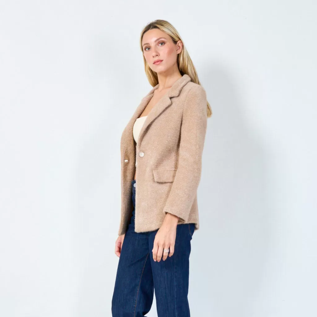 Classic tailored blazer with notched lapel wholesale