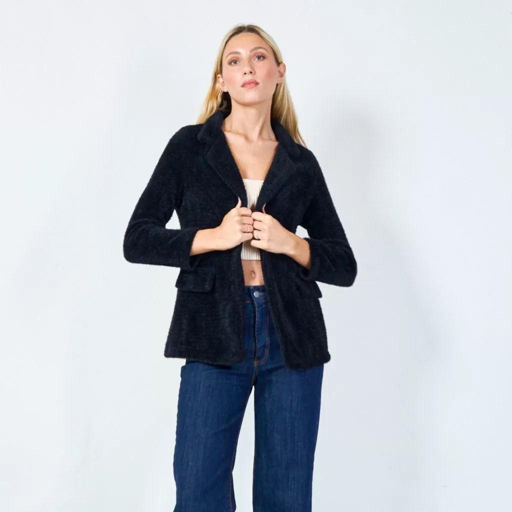 Classic tailored blazer with notched lapel wholesale