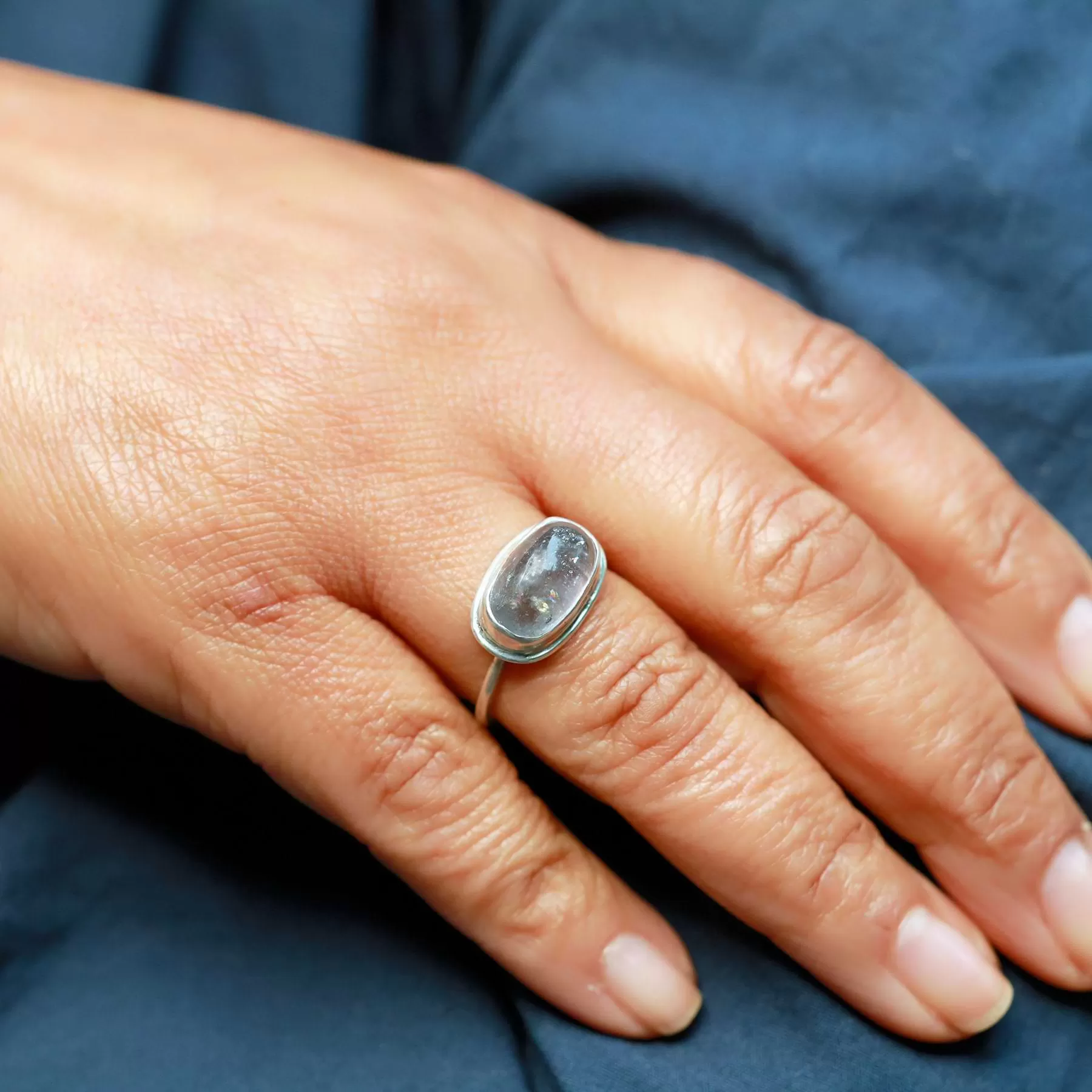 Coastal Skies - Tourmaline Silver Ring