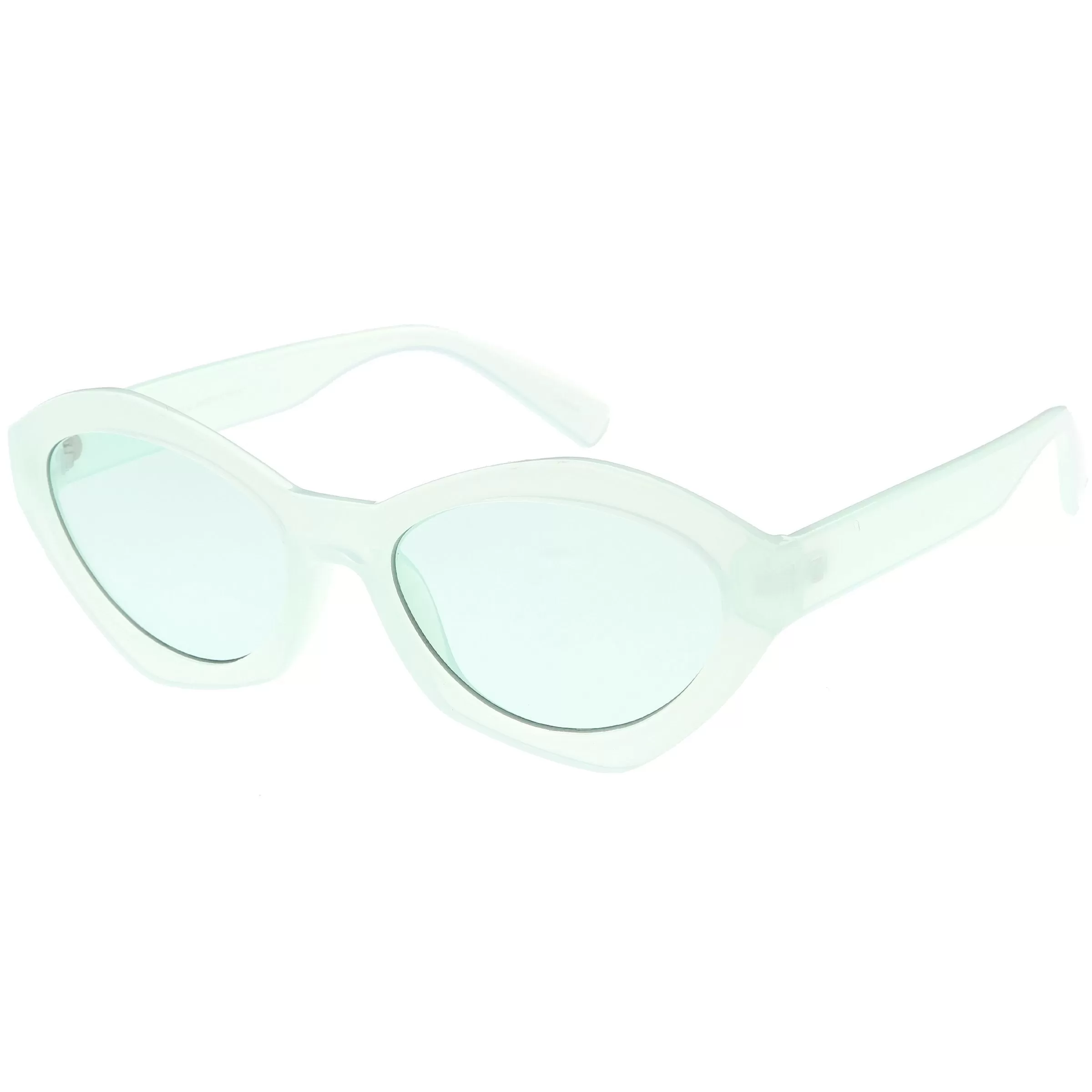 Colorful Translucent Color Tone Oval Sunglasses