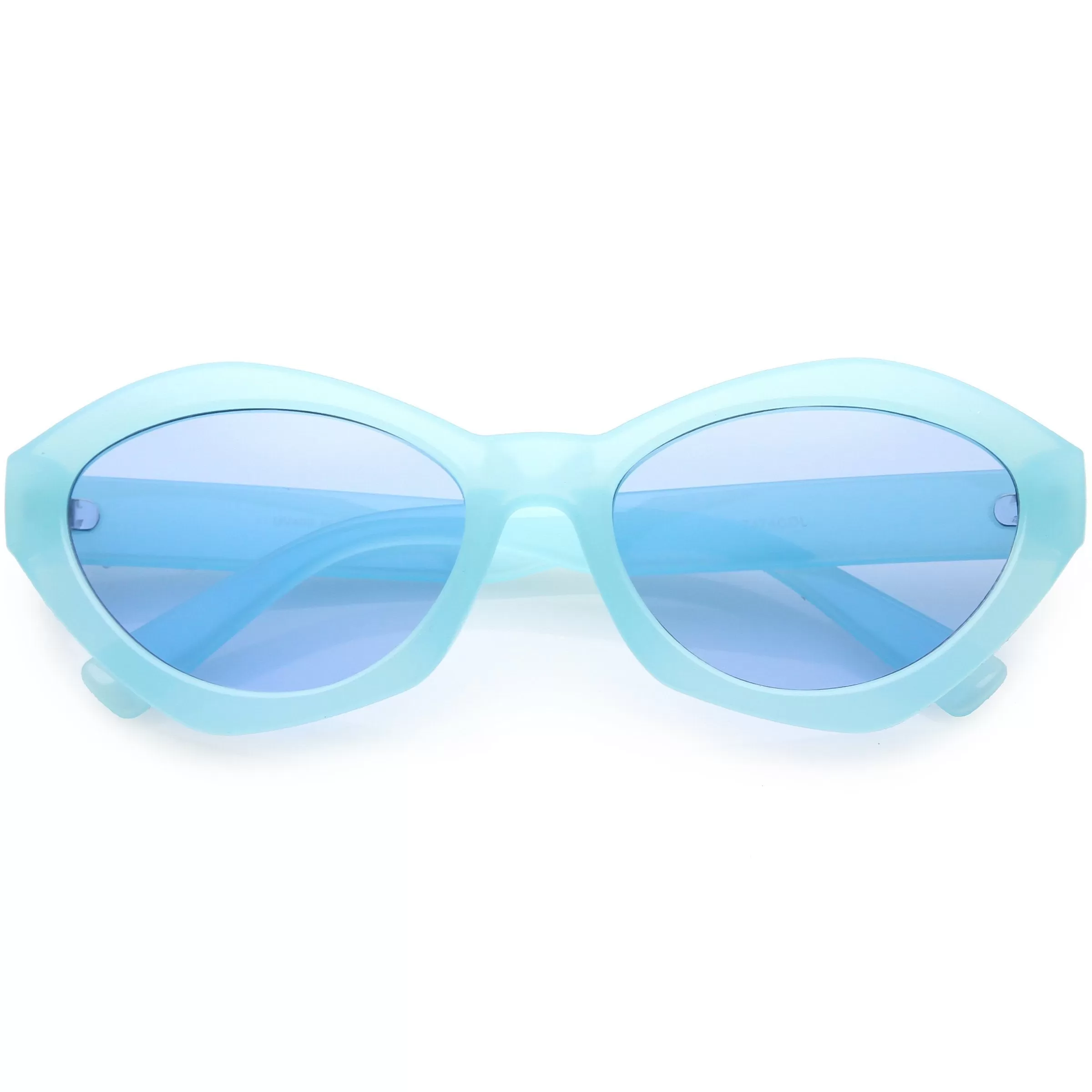 Colorful Translucent Color Tone Oval Sunglasses