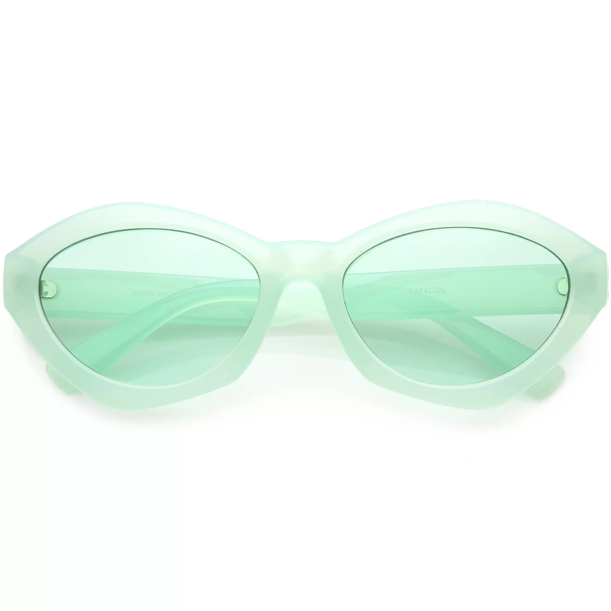 Colorful Translucent Color Tone Oval Sunglasses