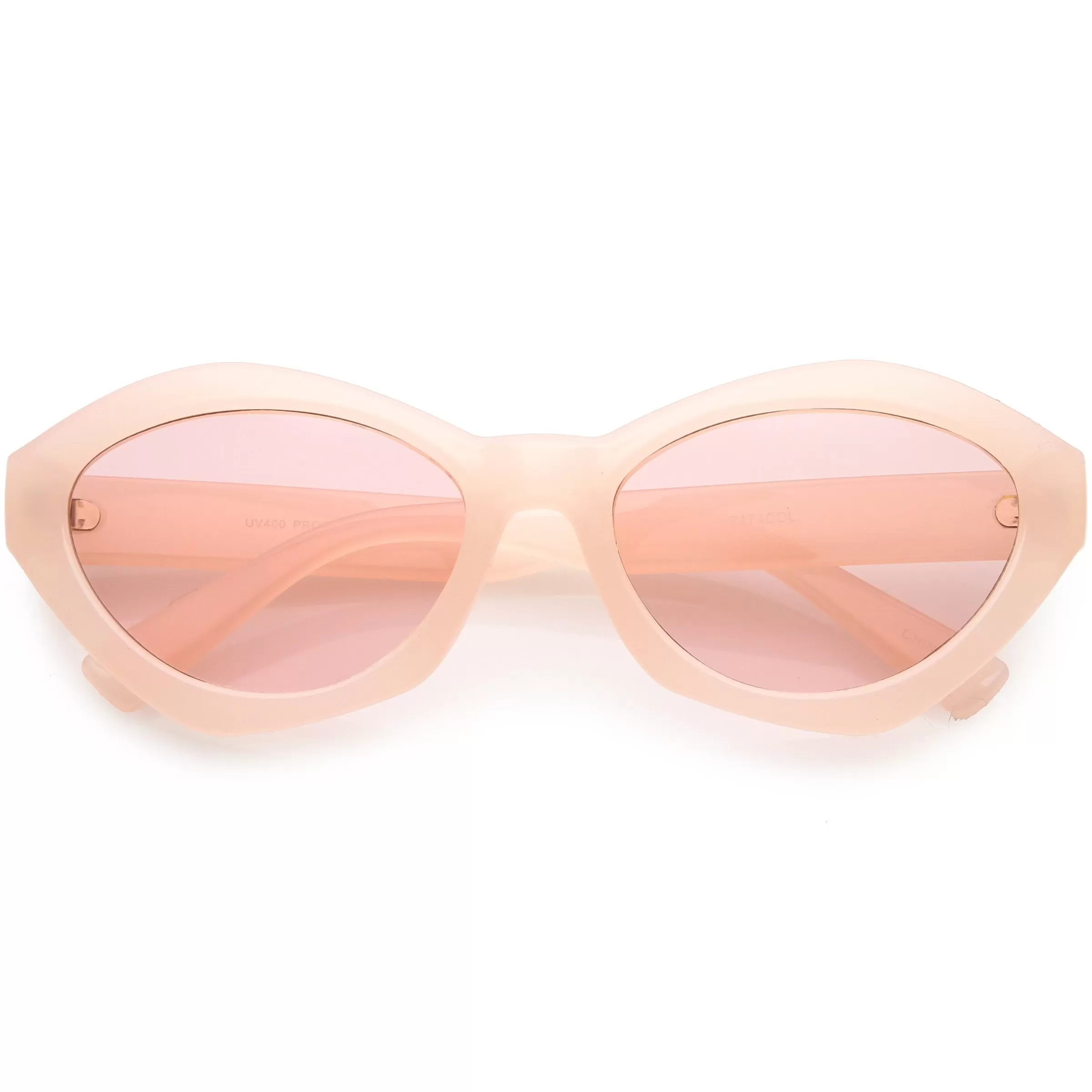 Colorful Translucent Color Tone Oval Sunglasses