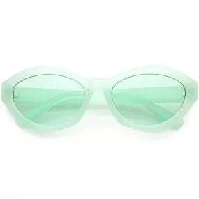 Colorful Translucent Color Tone Oval Sunglasses