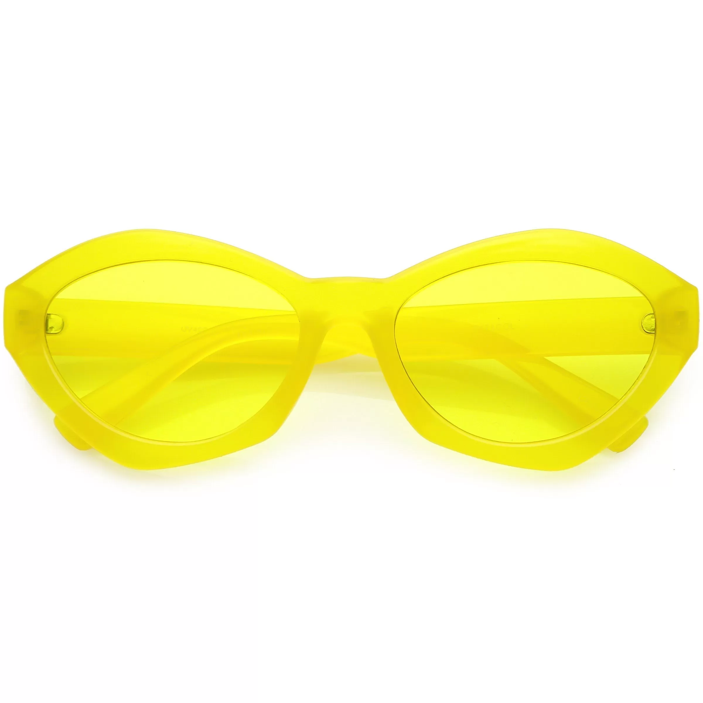 Colorful Translucent Color Tone Oval Sunglasses