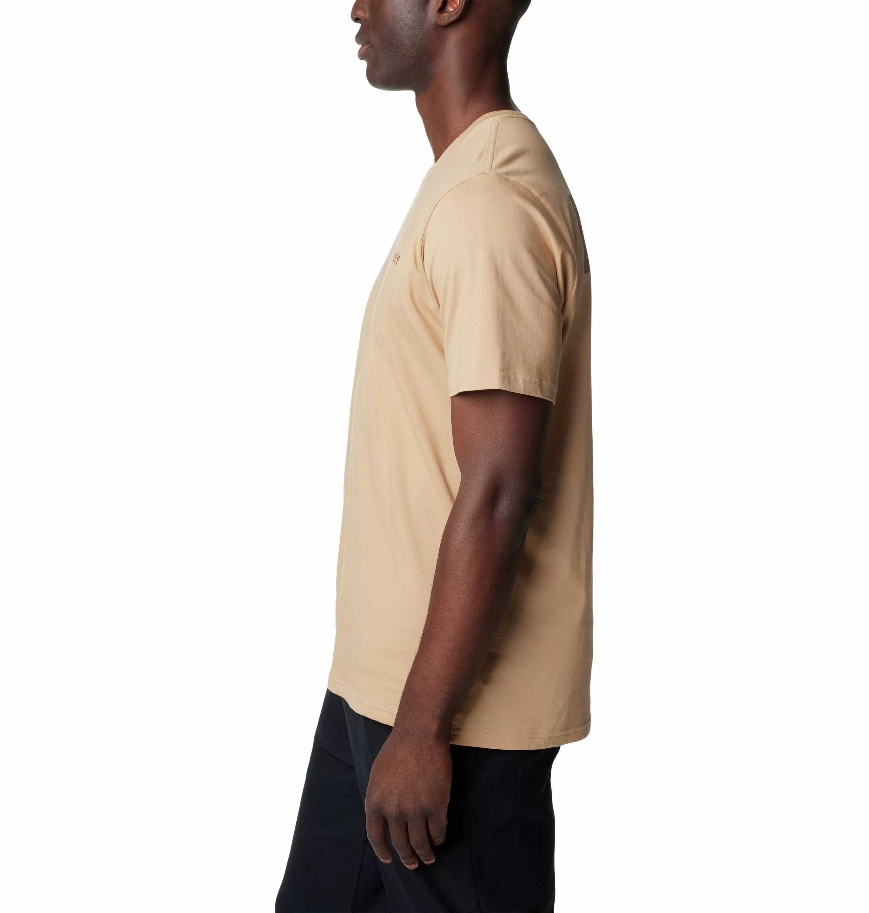 Columbia Mens North Cascade Comfort Stretch Logo Tee-YELLOW