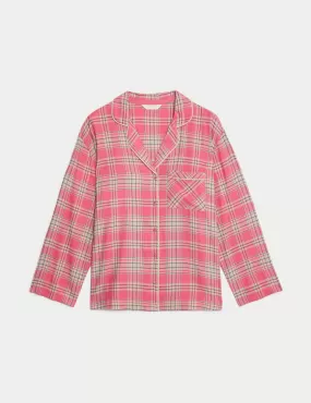 Cotton Blend Checked Pyjama Top