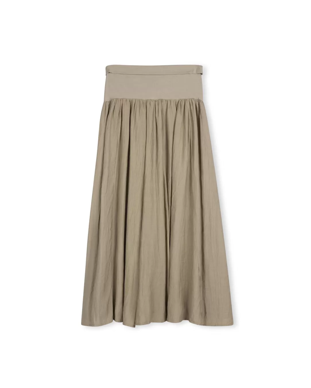 Cotton Waisted Flowy Maxi Skirt