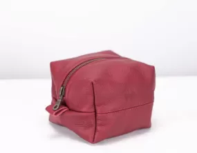 Cube case - Deep red soft leather