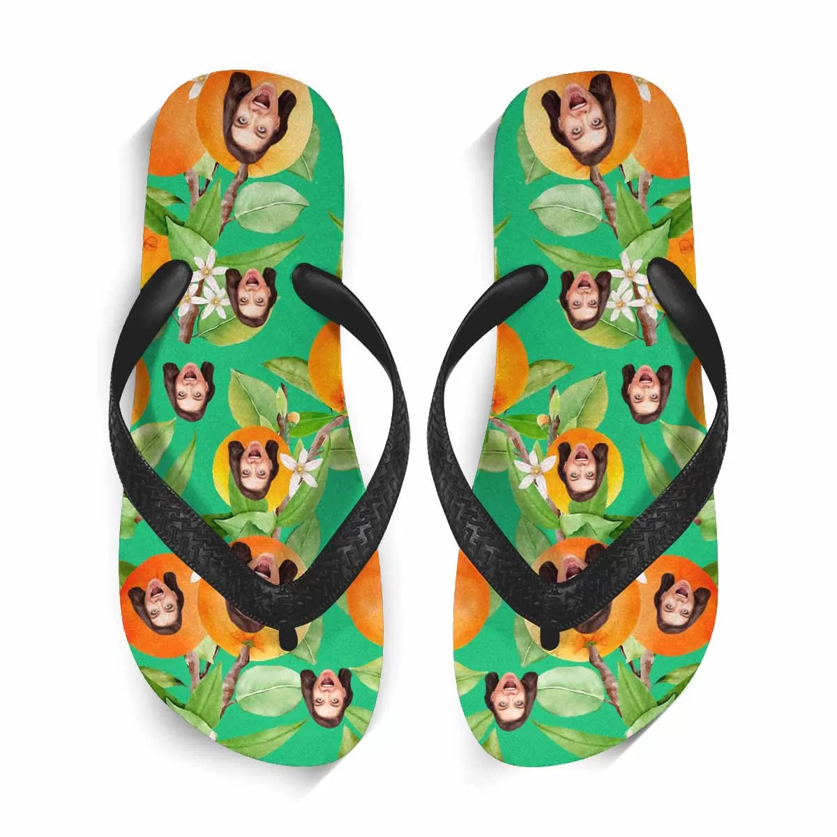 Custom Face Orange Flip Flops For Both Man And Woman Funny Gift For Vacation,Wedding Ideas For Guests