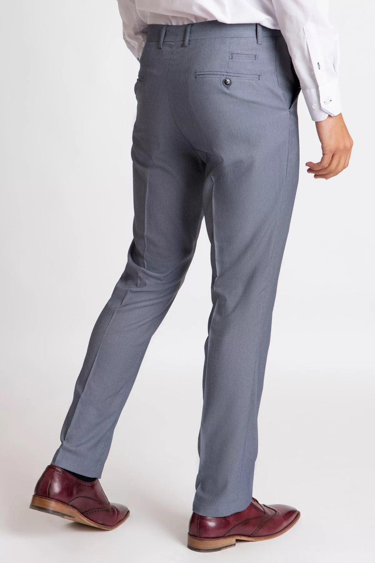 DANNY - Blue Grey Tailored Trousers