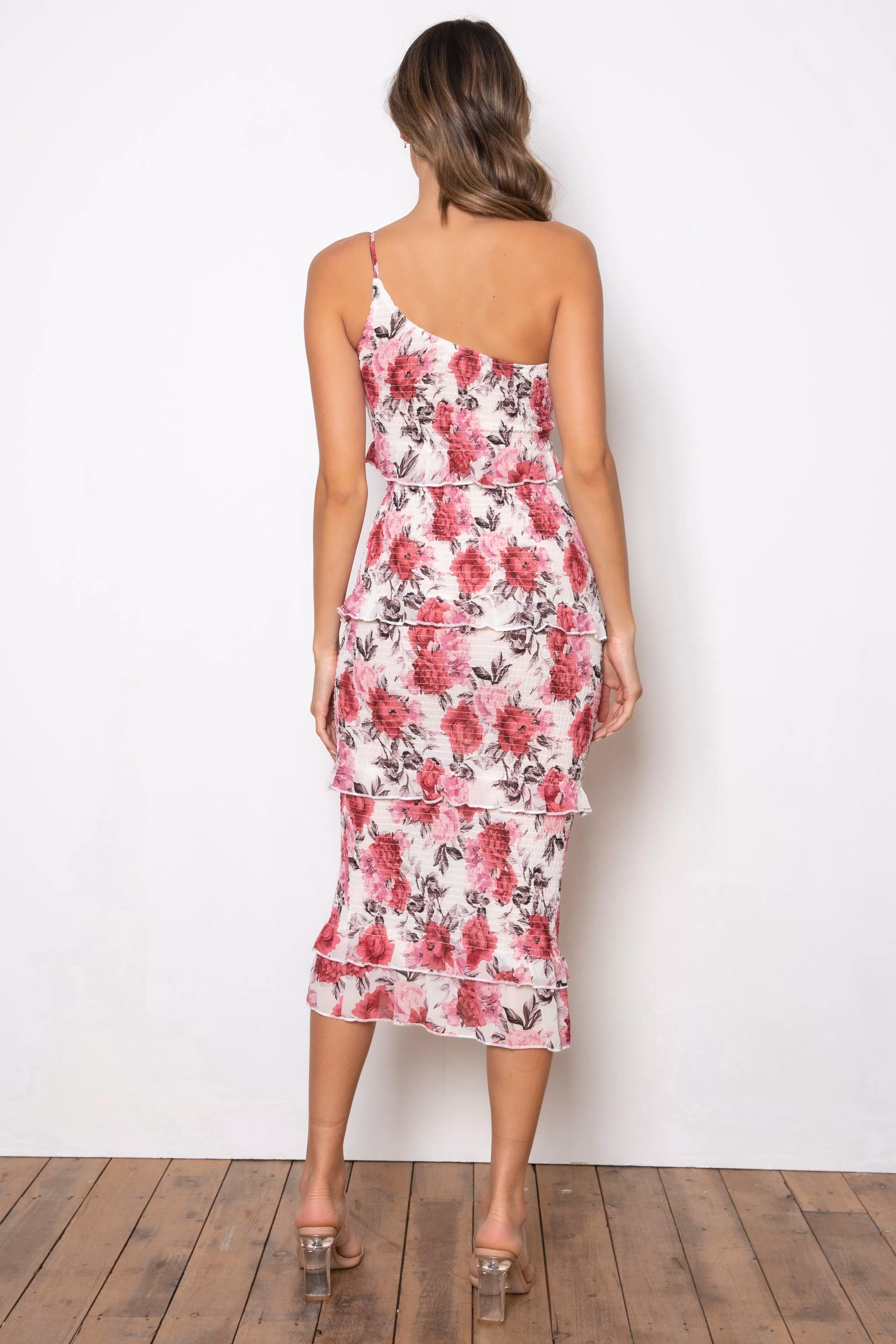 Dark Rose Dress - Cream Floral